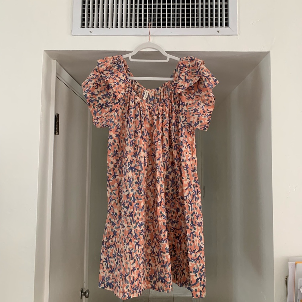 Floral Pink and Blue Women's Dress